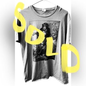 (SOLD) Monkey on Tricycle Funny Tee